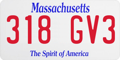 MA license plate 318GV3