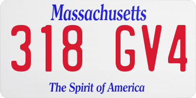 MA license plate 318GV4