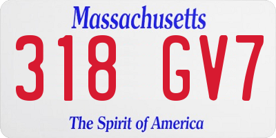 MA license plate 318GV7