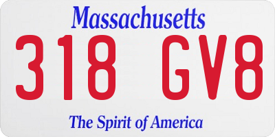 MA license plate 318GV8
