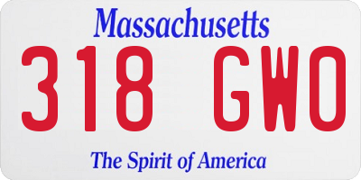 MA license plate 318GW0