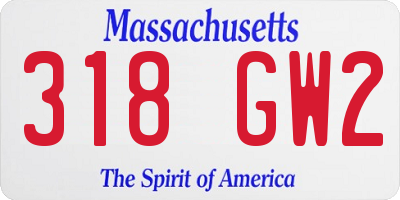 MA license plate 318GW2