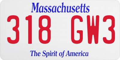 MA license plate 318GW3