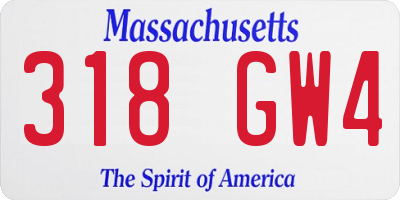 MA license plate 318GW4