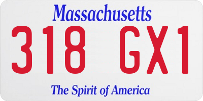 MA license plate 318GX1