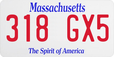MA license plate 318GX5