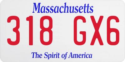 MA license plate 318GX6