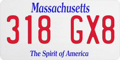 MA license plate 318GX8