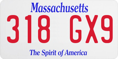 MA license plate 318GX9