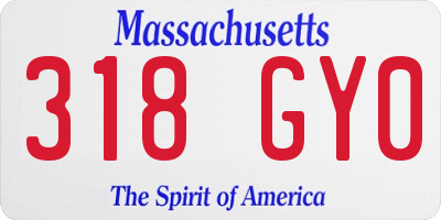 MA license plate 318GY0