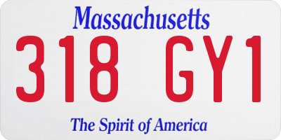 MA license plate 318GY1