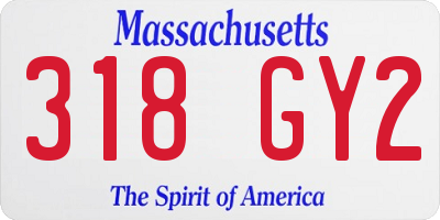 MA license plate 318GY2
