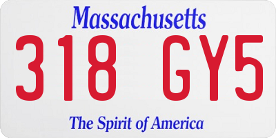 MA license plate 318GY5