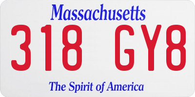 MA license plate 318GY8