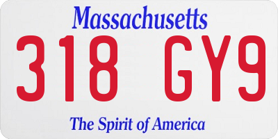 MA license plate 318GY9