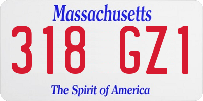 MA license plate 318GZ1