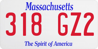 MA license plate 318GZ2