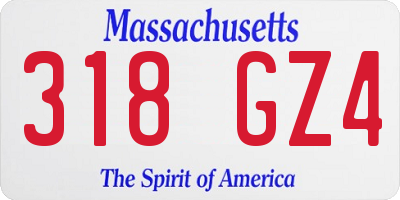 MA license plate 318GZ4