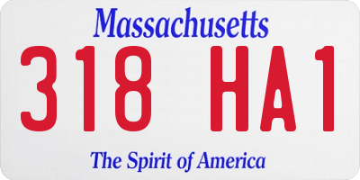 MA license plate 318HA1