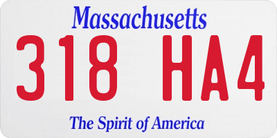 MA license plate 318HA4