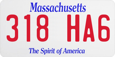 MA license plate 318HA6