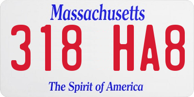 MA license plate 318HA8