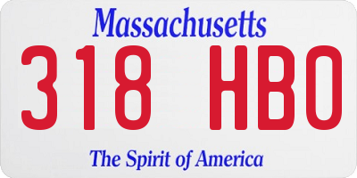 MA license plate 318HB0