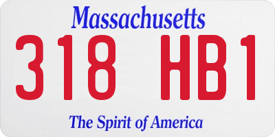 MA license plate 318HB1