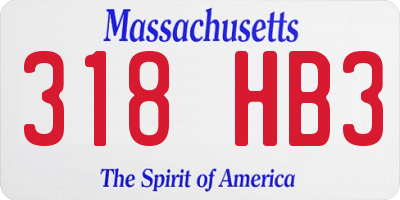 MA license plate 318HB3