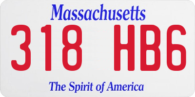 MA license plate 318HB6