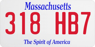 MA license plate 318HB7