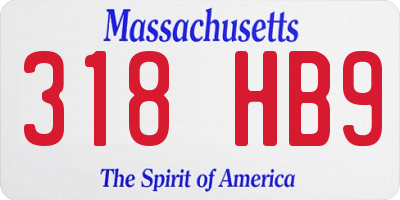 MA license plate 318HB9