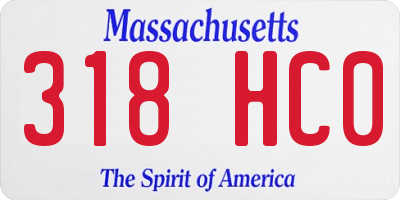 MA license plate 318HC0
