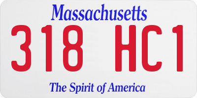 MA license plate 318HC1