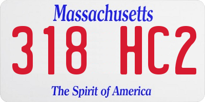 MA license plate 318HC2