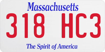 MA license plate 318HC3