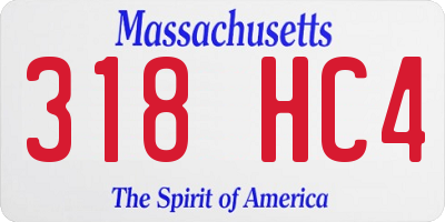 MA license plate 318HC4