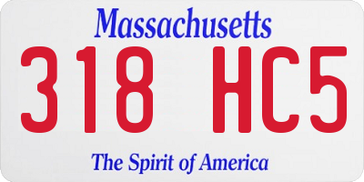 MA license plate 318HC5