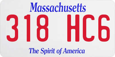 MA license plate 318HC6