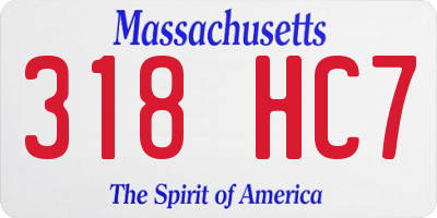 MA license plate 318HC7