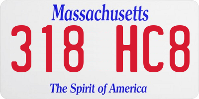 MA license plate 318HC8