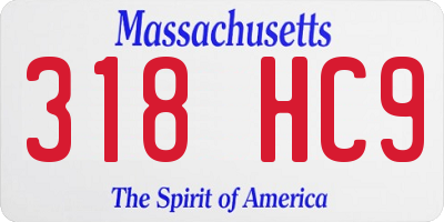 MA license plate 318HC9