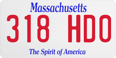 MA license plate 318HD0
