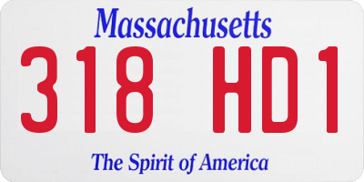 MA license plate 318HD1