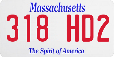 MA license plate 318HD2
