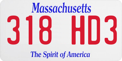 MA license plate 318HD3