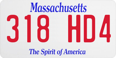 MA license plate 318HD4