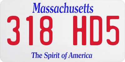 MA license plate 318HD5