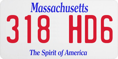 MA license plate 318HD6