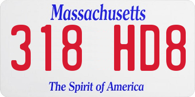 MA license plate 318HD8